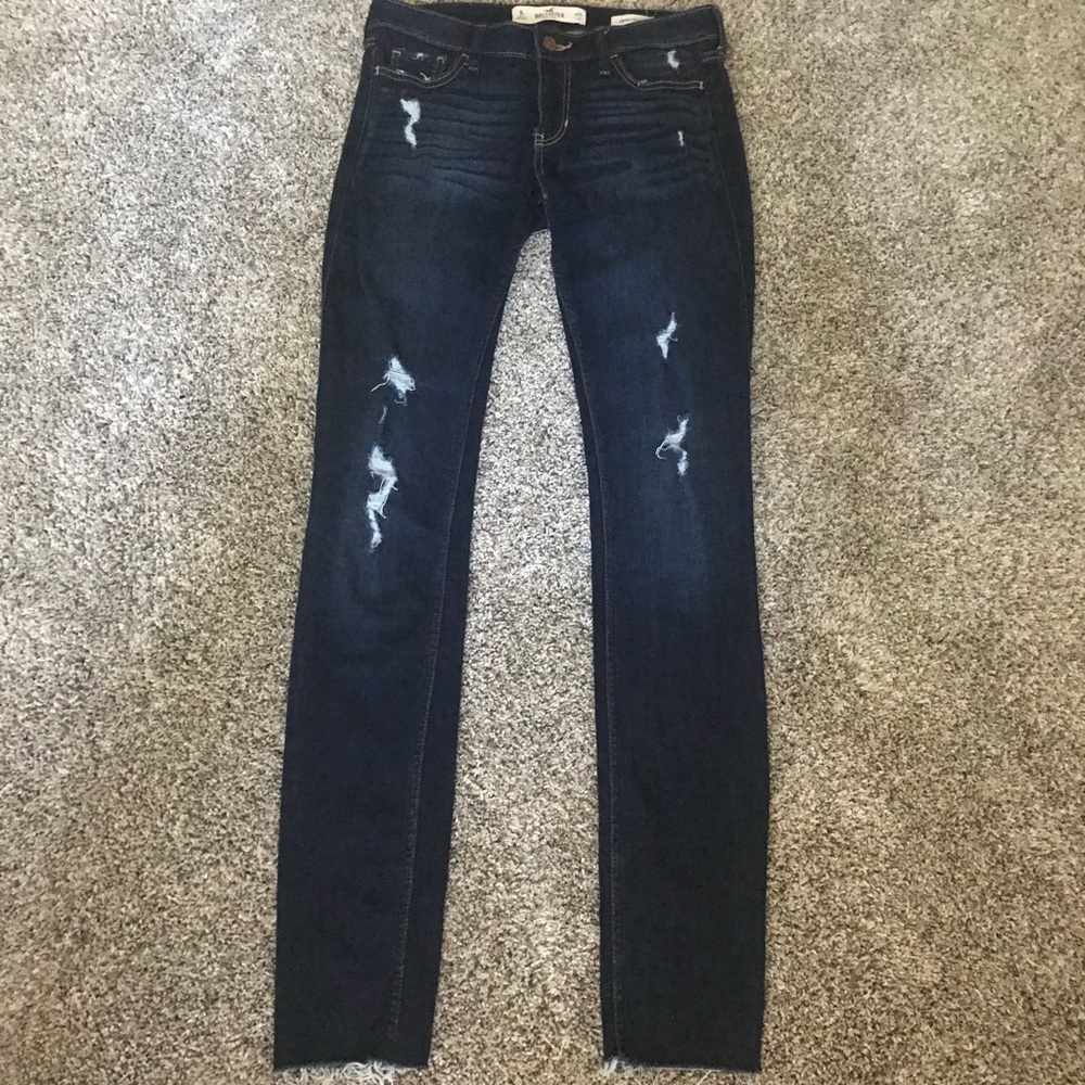 Dark Wash Ripped Super Skinny Jeans